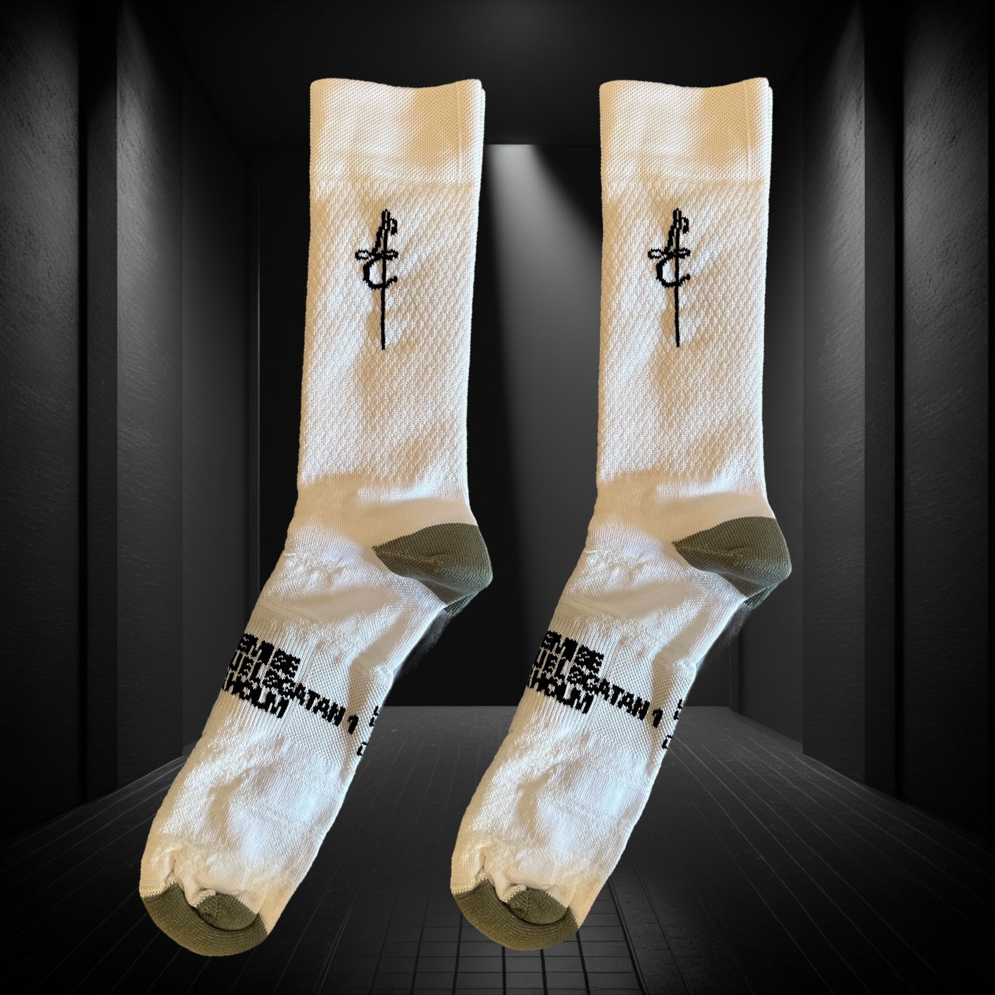 LC ALTEA HIGH CYCLING SOCK  "WHITE" [LC LOGO] [SVART-TÅ/HÄL] <nyinkommen 👍👍>