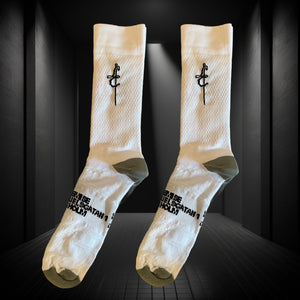 LC ALTEA HIGH CYCLING SOCK  "WHITE" [LC LOGO] [SVART-TÅ/HÄL] <nyinkommen 👍👍>