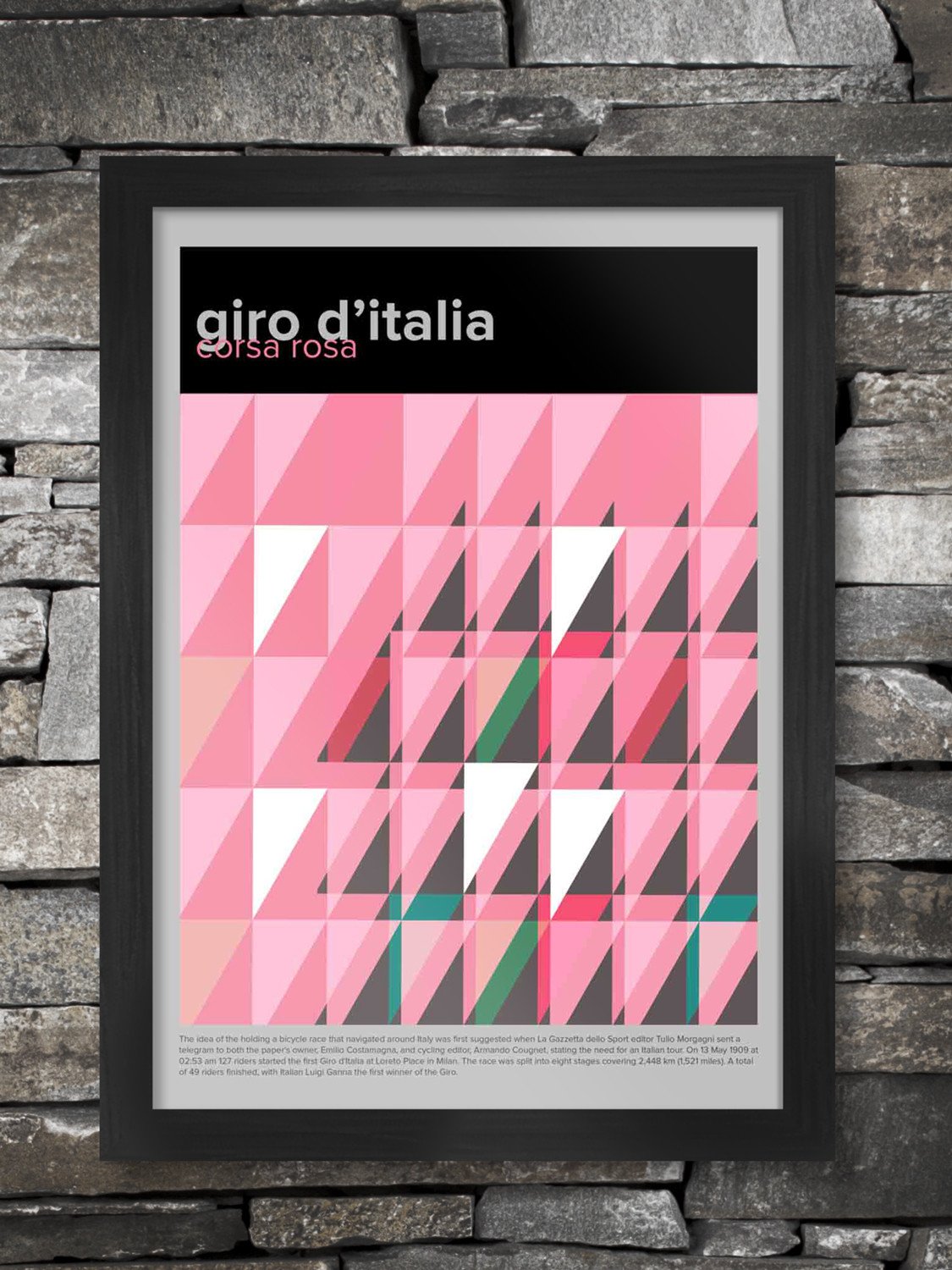 Geometric Giro d'Italia - A3 med svart träram